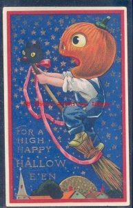 Halloween, Samson Brothers Gelatin No 7107-1, JOL Head Man on Broom, Wall