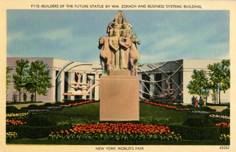 NY - New York World's Fair, 1939. Builders of the Future Statue; Business S...