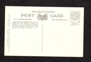 UK Tower of London England Great Britain Valentine Valesque Postcard