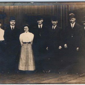 c1910s Lone Lady Distinguished Gentlemen RPPC Elite High Class Business Men A142