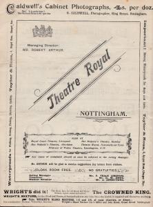 The Degenerates Snobs Antique Victorian Comedy Nottingham Theatre Programme