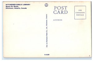 c1960's Kitchener Public Library Queen St. Kitchener Ontario Canada Postcard 