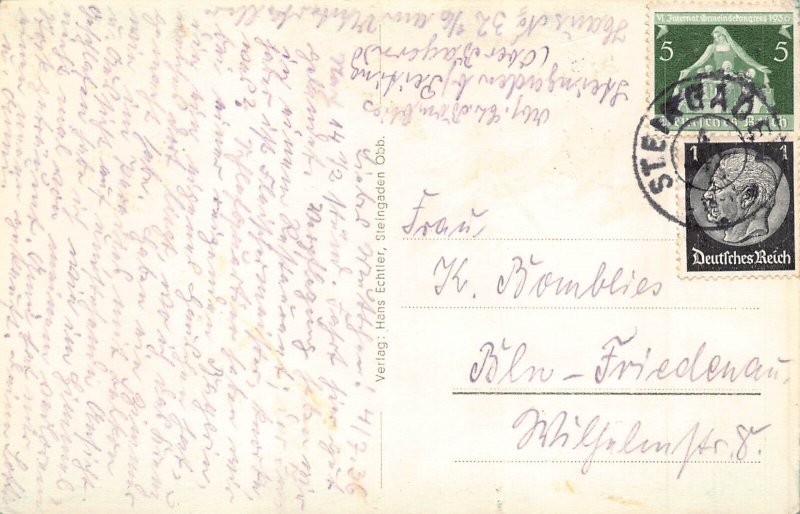 Germany 1936 Steingaden vintage postcard