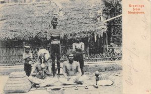 Singapore Snake Charmer Street Performers Vintage Postcard AA69848