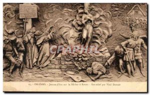 Postcard Old Orleans Jeanne d & # 39Arc on Bucher Rouen Bas Relief by Vital D...