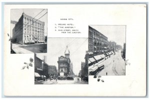 Kansas City Missouri Postcard Midland Hotel The Junction Main Street South c1905
