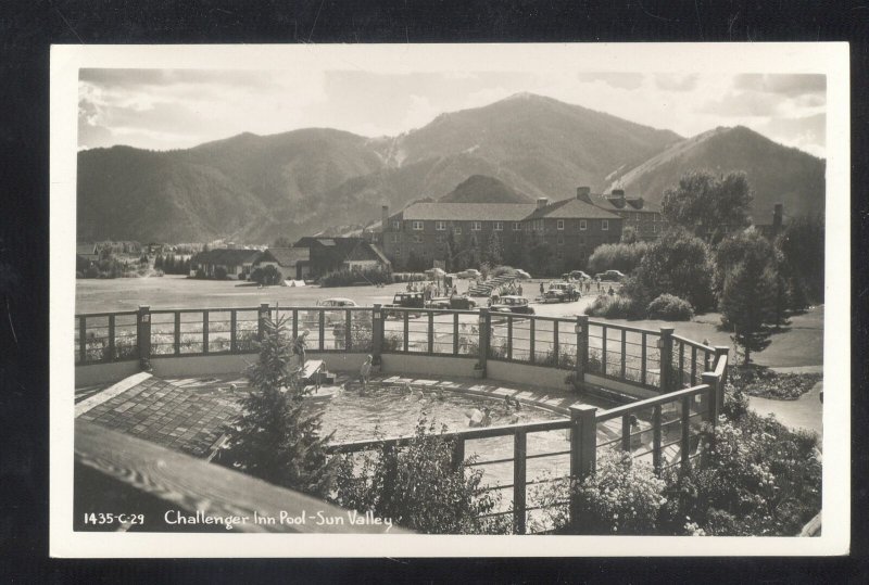 RPPC SUN VALLEY IDAHO CHALLENGER INN SWIMMING POOL REAL PHOTO POSTCARD