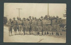 1916 Real Picture Post Card WWI Third Battery Section Watertown NY