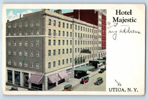 1925 Utica New York Postcard Hotel Majestic Lafayette Washington Street Building