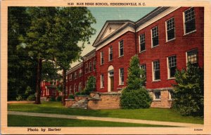 Linen Postcard Blue Ridge School in Hendersonville, North Carolina~135656