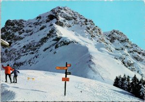 Austria St Johann Tirol Skiing Bergstation Kitzbuhler Continental Postcard C10