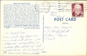 Hearst San Simeon Estate Ranch Historical Monument Wob Note Postcard 