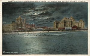 Vintage Postcard 1920 Dennis Marlborough-Blenheim Hotels Night Atlantic City NJ