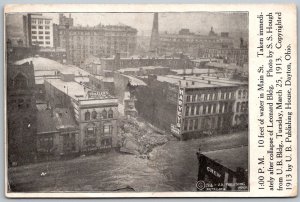 Dayton Ohio 1913 FLOOD Postcard Main Street Collapse of U.B. Buiilding