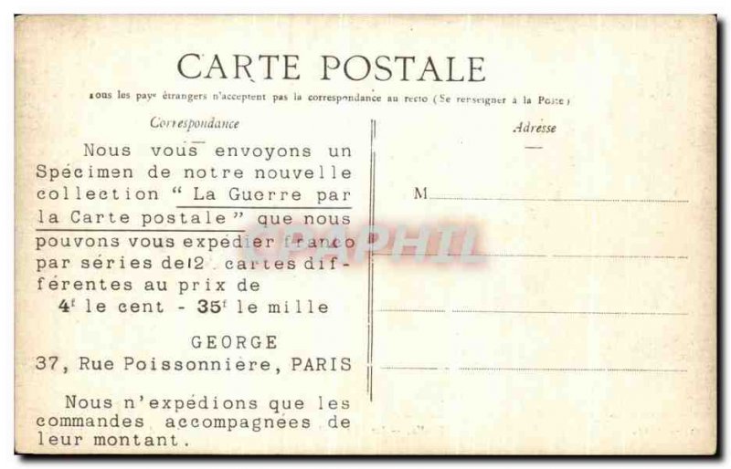 Old Postcard Senlis La Rue Bellon Army