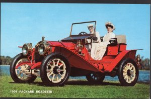 Classic Antique Car Postcard 1908 PACKARD Roadster Mother-In-Law Seat Model 30l