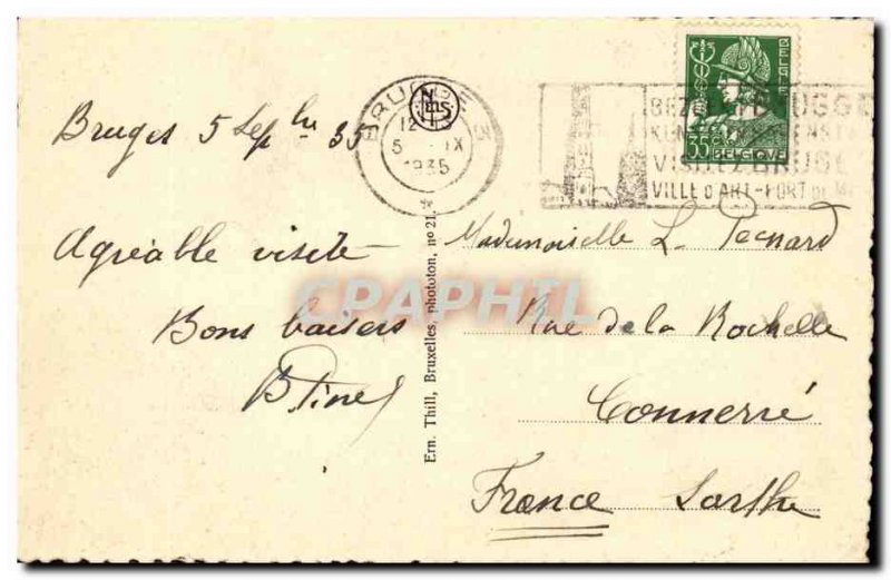 Old Postcard Behind Bruges Bruges Gruuthuse Types Folklore