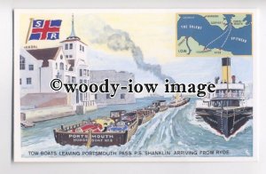 f0421 - Southern Railways Paddle Steamer Shanklin - modern art postcard