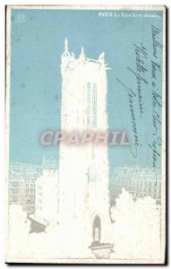 Old Postcard Paris Tour Saint Jacques