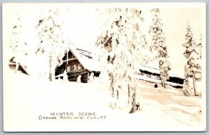 Vancouver British Columbia 130s RPPC Real Photo Postcard Grouse Mountain Chalet