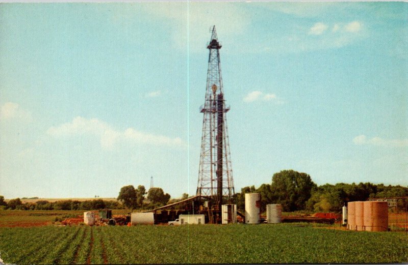 Broom Corn and Oil Derrick