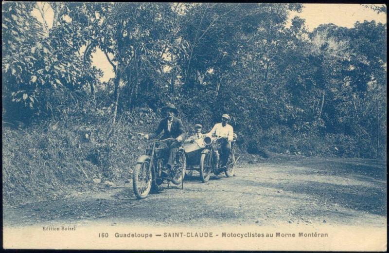 guadeloupe, SAINT CLAUDE, Motocyclistes au Morne Montéran, Motorcylcists Sidecar