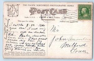 Seattle Washington WA Postcard Pioneer Place Business Section Scene 1910 Antique