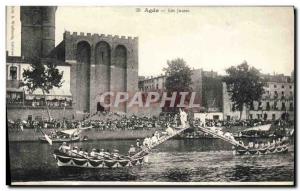 Old Postcard Agde Jousting