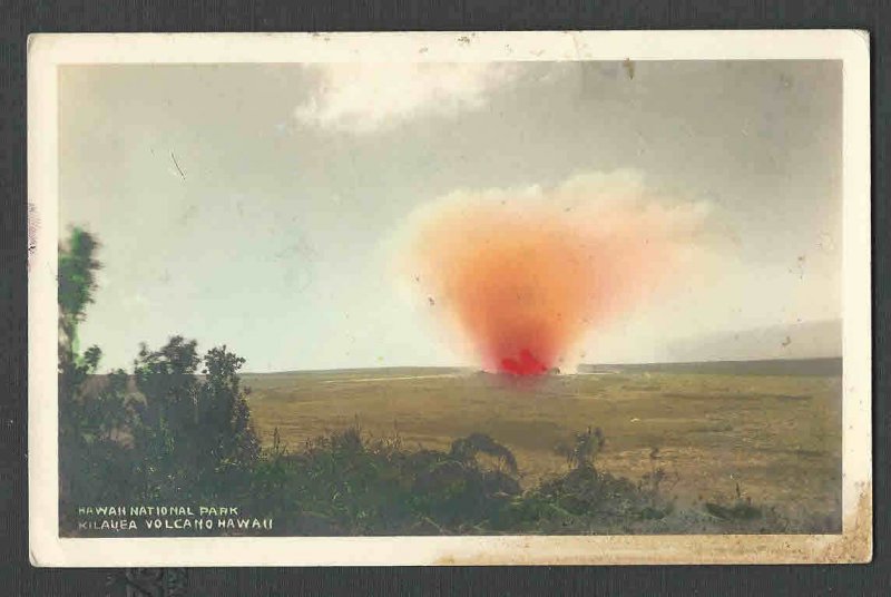 Ca 1901 PPC* HAWAII KILAUEA VOLCANO HAWAII NATL PARK UNUSED STAIN AT BOTTOM