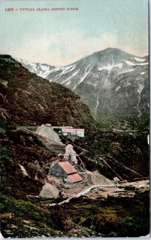 ALASKA, AK   Birdseye  TYPICAL ALASKA MINING SCENE  1910    Postcard