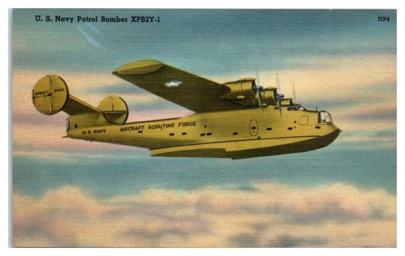 US Navy Patrol Bomber XPB2Y-1 Postcard