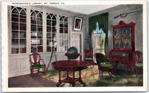 Postcard - Washington's Library - Mount Vernon, Virginia