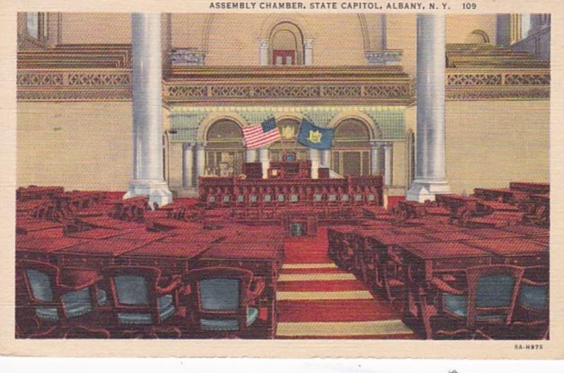 New York Albany State Capitol Building Assembly Chamber 1945 Curteich