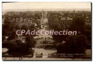 Old Postcard Le Havre gardens of the town hall and street of Paris