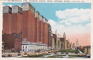 Illinois Chicago Michigan Avenue Looking North From Stevens Hotel