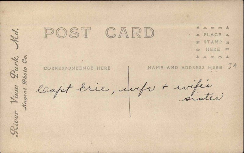 River View Park MD Studio Nugent - Ship Mayflower Prop BALTIMORE. RPPC