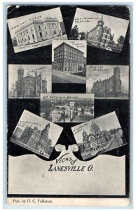 1910 Views Buildings Church Bridge School Of  Zanesville Ohio OH Posted Postcard