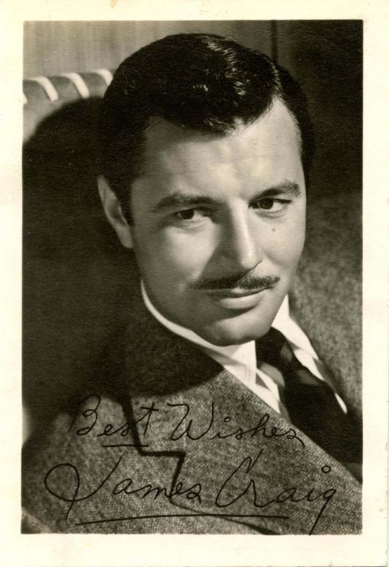 Autograph - James Craig, Actor. PRINTED-- NOT PERSONALLY SIGNED (Not a postcard)