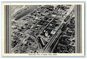 c1940's Bird's Eye View Of Idaho Falls Idaho ID Unposted Snake River Postcard