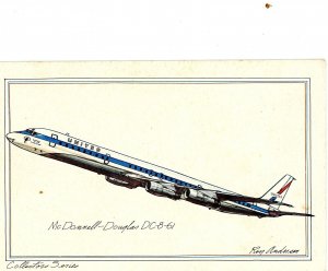 Postcard Collector Series, McDonnell-Douglas DC-8-61 by Roy Anderson..     Y9
