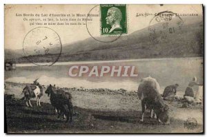 Old Postcard Chevre The edges of the lake & # 39Issarles and Mont Mezen