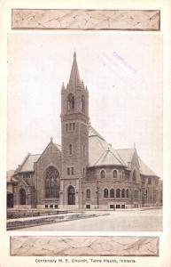 TERRE HAUTE, IN Indiana  CENTENARY ME CHURCH Top~Bottom Frame  c1910's Postcard