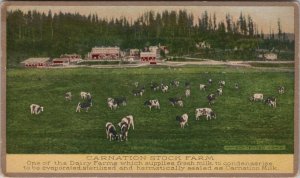 Milk Advertising Carnation Stock Farm Contented Cows  Dairy Farm Postcard Y5