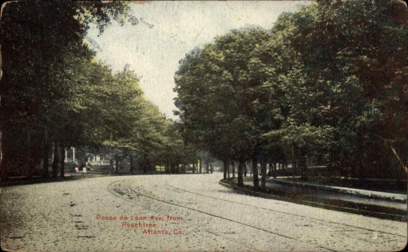 Atlanta Georgia GA Ponce de Leon Avenue c1910 Vintage Postcard