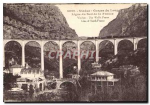 Postcard Old Viaduct South Line Loup Gorges France