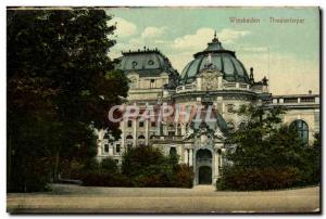 Old Postcard Wiesbaden Theaterfoyer