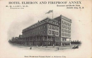 Hotel Elberon and Fireproof Annex, Atlantic City, N.J., Early Postcard, Unused