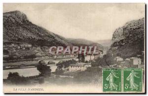 Old Postcard The city & # 39Anduze