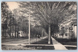 Quincy Michigan MI Postcard East Chicago Street Residence Section 1910 Antique