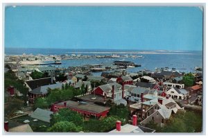 The Roof Tops & Harbor From Cupola Old South Tower Coatue Nantucket MA Postcard